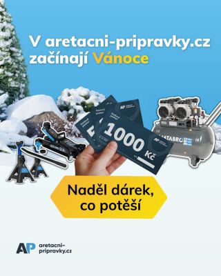 Zvedák, kompresor anebo poukaz, ať si vybere sám?❄️ U nás na aretacni-pripravky.cz najdeš spostu inspirace, aby byl...